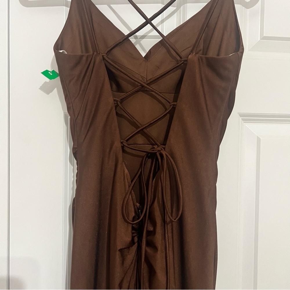 Dancing Queen Chocolate Brown Prom Dress - Picture 3 of 6
